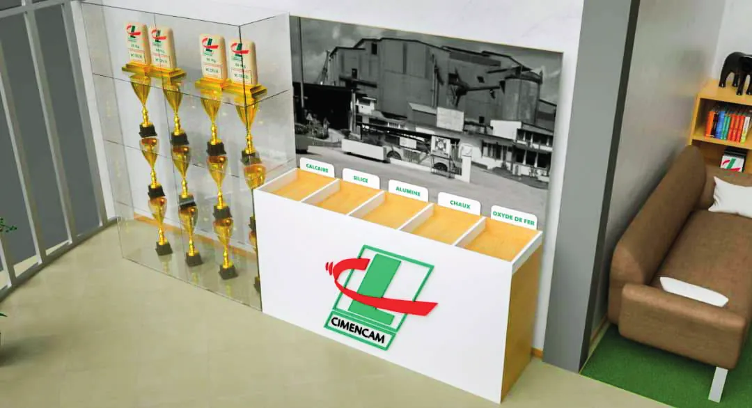 CIMENCAM-branded display unit in the hall