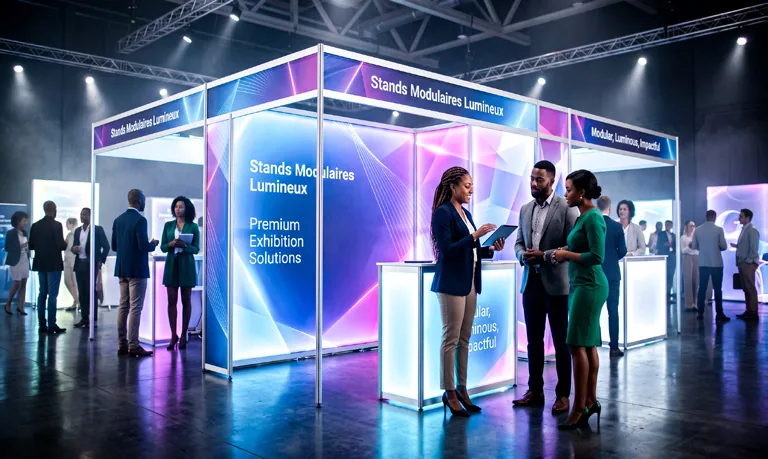 Visuel de présentation : stand modulaire lumineux